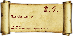 Minda Imre névjegykártya
